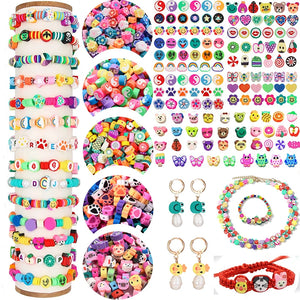Mixed Polymer Clay Beads Loose Spacer Beads for Jewelry Making DIY