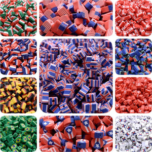 National Flag Polymer Clay Loose Beads for DIY Jewelry Making