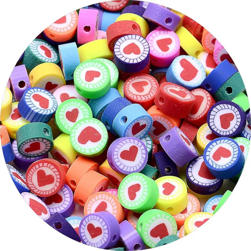 Polymer Clay Heart Beads Mushroom Star Loose Beads DIY Jewelry Making
