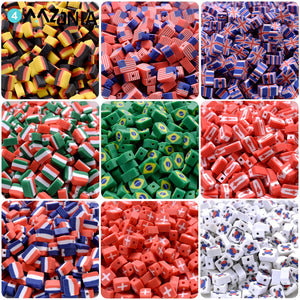 National Flag Clay Beads Mix Spacer Beads For Jewelry Making DIY