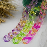 30/50PCS Gradient Twisted Chain Beads Transparent Acrylic DIY Accessories