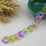 30/50PCS Gradient Twisted Chain Beads Transparent Acrylic DIY Accessories
