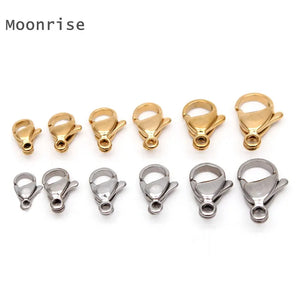 30-50Pcs 304 Stainless Steel Lobster Clasps for Jewelry Making Findings