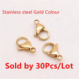 30-50Pcs 304 Stainless Steel Lobster Clasps for DIY Jewelry Making Findings