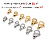 30-50Pcs 304 Stainless Steel Lobster Clasps for Jewelry Making Findings