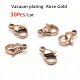 30-50Pcs 304 Stainless Steel Lobster Clasps for Jewelry Making Findings