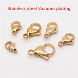 30-50Pcs 304 Stainless Steel Lobster Clasps for Jewelry Making Findings