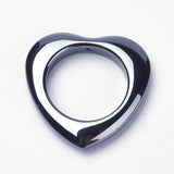 30~50Pcs Non-Magnetic Synthetic Hematite Triangle Heart Ring Pendants