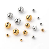 30-50pc Steel Stainless Steel 3-8mm Charms Round Loose Beads Spacer DIY