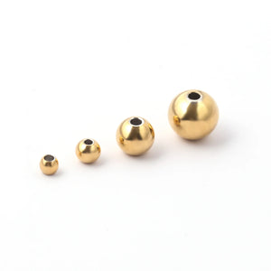 30-50pc Steel Stainless Steel 3-8mm Charms Round Loose Beads Spacer DIY