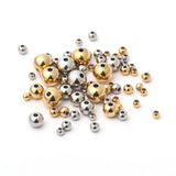 30-50pc Steel Stainless Steel 3-8mm Charms Round Loose Beads Spacer DIY