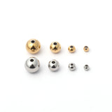 30-50pc Steel Stainless Steel 3-8mm Charms Round Loose Beads Spacer DIY