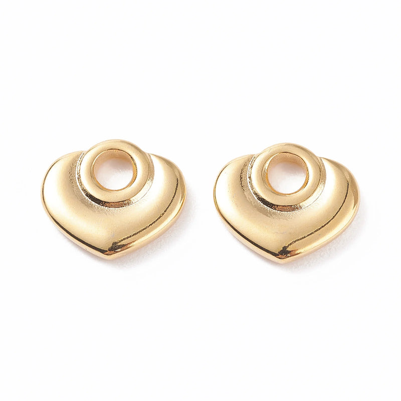 30-50pcs 304 Stainless Steel Heart Charms for Jewelry Making