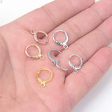 30-50pcs Copper French Earring Hooks Wire Settings DIY Jewelry Findings
