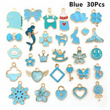 30/50pcs Enamel Charms Animals Flower DIY Neacklace Bracelet Jewelry Making