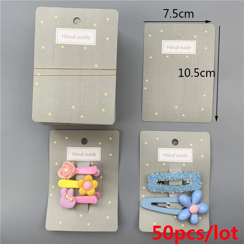 30-50pcs Multi-Style Paper Card Hair Accessories Display Card DIY Packaging Tag