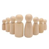 30/50pcs Painted Wooden Figure Wooden Peg Dolls 35-65mm Decorative DIY Doll