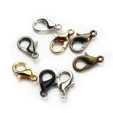 30-50pcs Alloy Lobster Clasp Hooks 10x5mm/12x6mm DIY Jewelry Findings