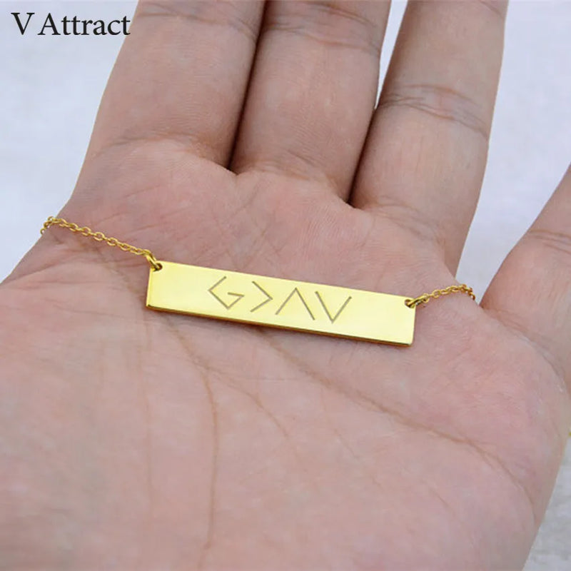 Roman Numeral Necklace God Is Greater Than Highs Lows Choker