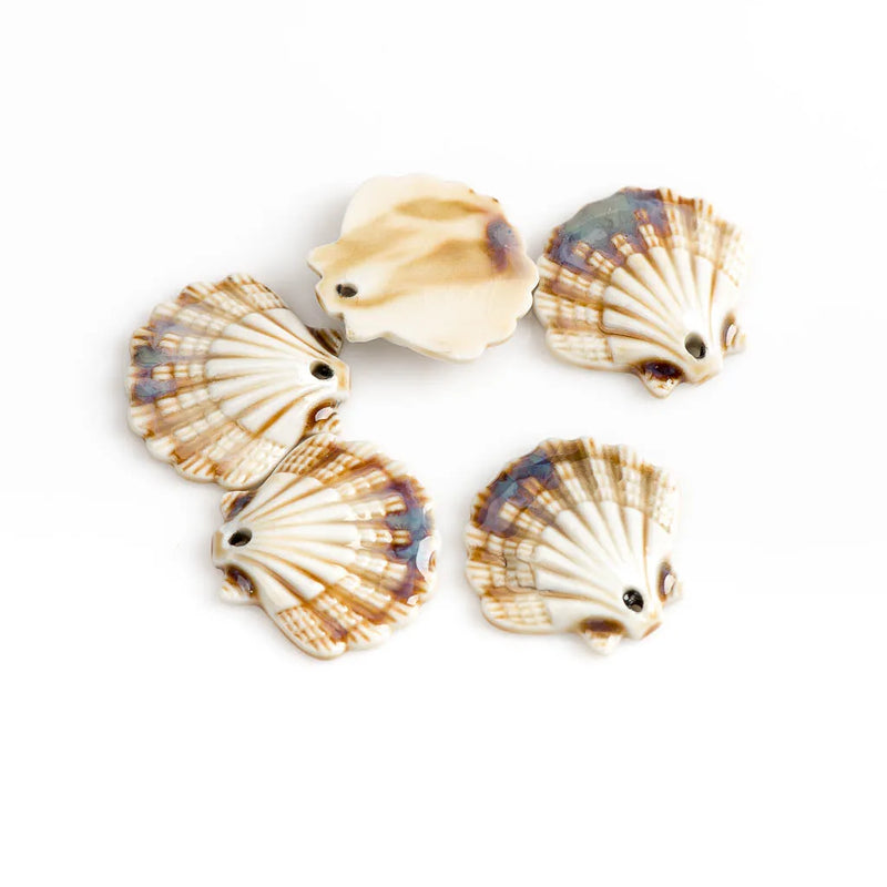Colorful Scallop Ceramic Pendant Porcelain Jewelry for Necklace