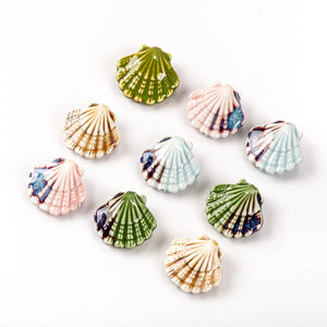 5pcs Colorful Scallop Ceramic Pendant for Necklace #MY206