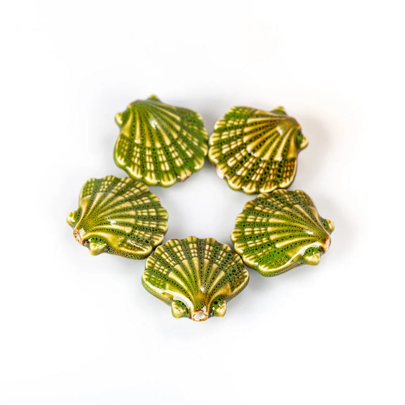 5pcs Colorful Scallop Ceramic Pendant for Necklace #MY206