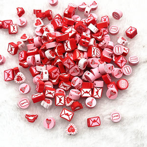 10mm Heart Shape Love Beads Clay Spacer Loose Beads Jewelry Making DIY