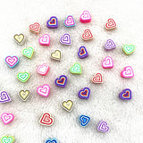 30/60pcs 10mm Polymer Clay Heart Beads DIY Jewelry Making Bracelet Accessories