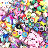 30/60pcs 10mm Polymer Clay Heart Beads DIY Jewelry Making Bracelet Accessories
