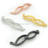 Micro Pave Clear CZ Eight Charm Double Circle for Necklaces Jewelry