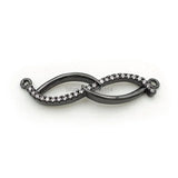 Micro Pave Clear CZ Eight Charm Double Circle for Necklaces Jewelry