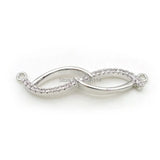 Micro Pave Clear CZ Eight Charm Double Circle for Necklaces Jewelry