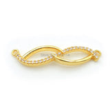 Micro Pave Clear CZ Eight Charm Double Circle for Necklaces Jewelry