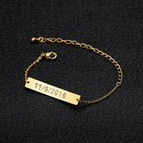 Personalized Engraving Name Bracelet Children's Engraved Coordinate Bangle