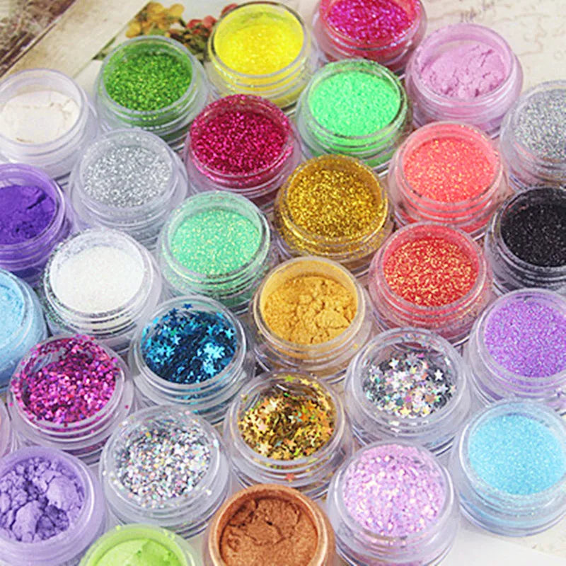 30 Boxes Glitters & Pearlescence Powder
