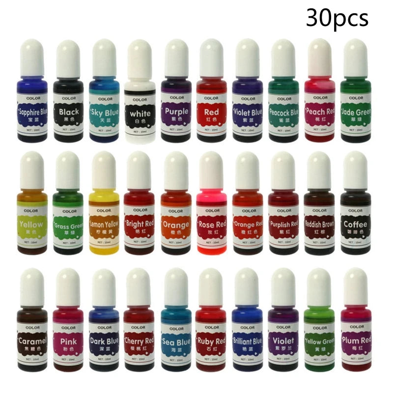 30 Colors Epoxy Pigment UV Resin Dye Jewelry Colorant Art Crafts