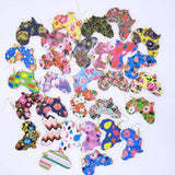 African Map Drop Earrings Women Wooden Asymmetrical Earring