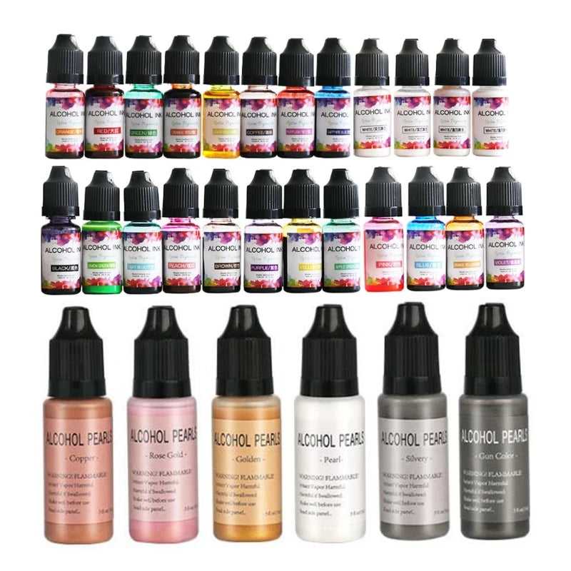 30 Colors Epoxy Resin Diffusion Pigment Alcohol Ink Liquid Colorant Dye