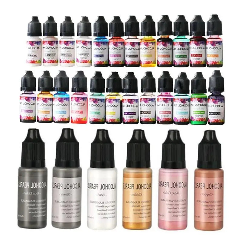 30 Colors Epoxy Resin Pigment Alcohol Ink Liquid Dye DIY Crafts Jewelry N7MF