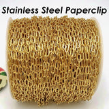 30 Ft Stainless Steel PaperClip Chain for Necklace Jewelry Making