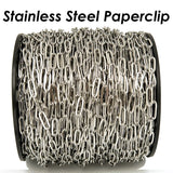 30 Ft Stainless Steel PaperClip Chain for Necklace Jewelry Making