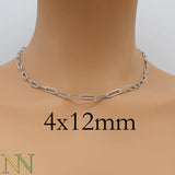 30ft Stainless Steel Paperclip Chain Silver Rectangle Link Bulk Chain