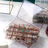 30 Grid 2 Layer Jewelry Storage Box Brown
