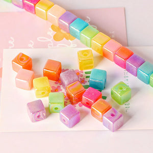 30 PCS Square Jelly Acrylic Beads 13x13mm DIY Spacer Loose Bead Jewelry Making