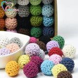 30 PCS 16 MM Wooden Beads Mix Knitting Ball DIY Chew Nursing Jewelry