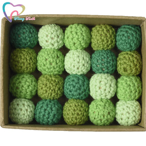 30 PCS 16 MM Wooden Beads Mix Knitting Ball DIY Chew Nursing Jewelry