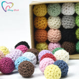 30 PCS 16 MM Wooden Beads Mix Knitting Ball DIY Chew Nursing Jewelry