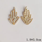 30PCS 18*30mm Metal Alloy KC Crystal Rhinestone Branches DIY Jewelry Making