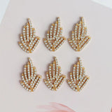 30PCS 18*30mm Metal Alloy KC Crystal Rhinestone Branches DIY Jewelry Making