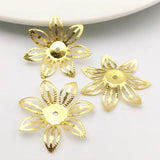30 PCS 27mm K Metal Filigree Flowers Charms for Jewelry Making